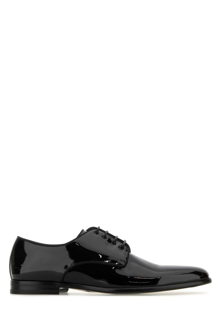 Dolce & Gabbana Black Leather Raffaello Lace-Up Shoes