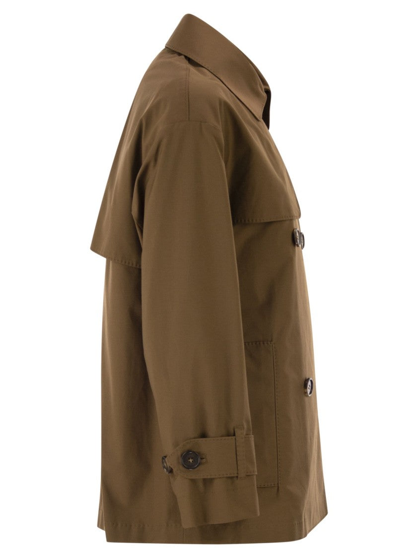 Max Mara Mtczeno - Double-Breasted Trench Coat In Water-Repellent Cotton