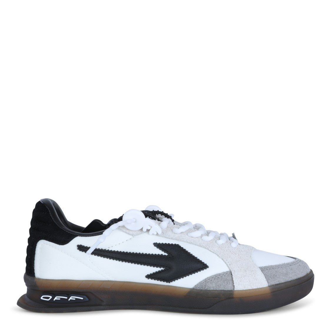 Off-White White And Black Leather Sneakers