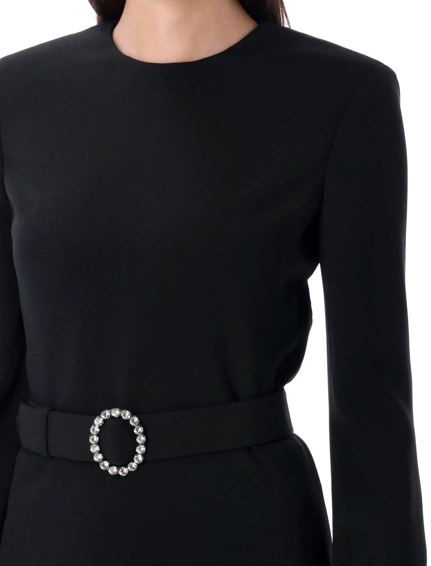 Saint Laurent Sable Satin Backless Mini Dress