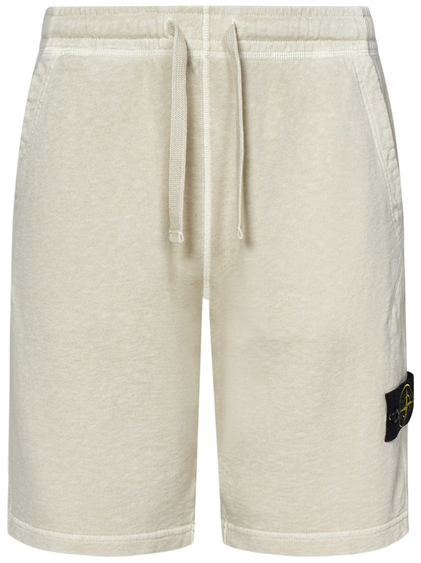 Stone Island Slub-Effect Cotton Fleece Jogger Shorts