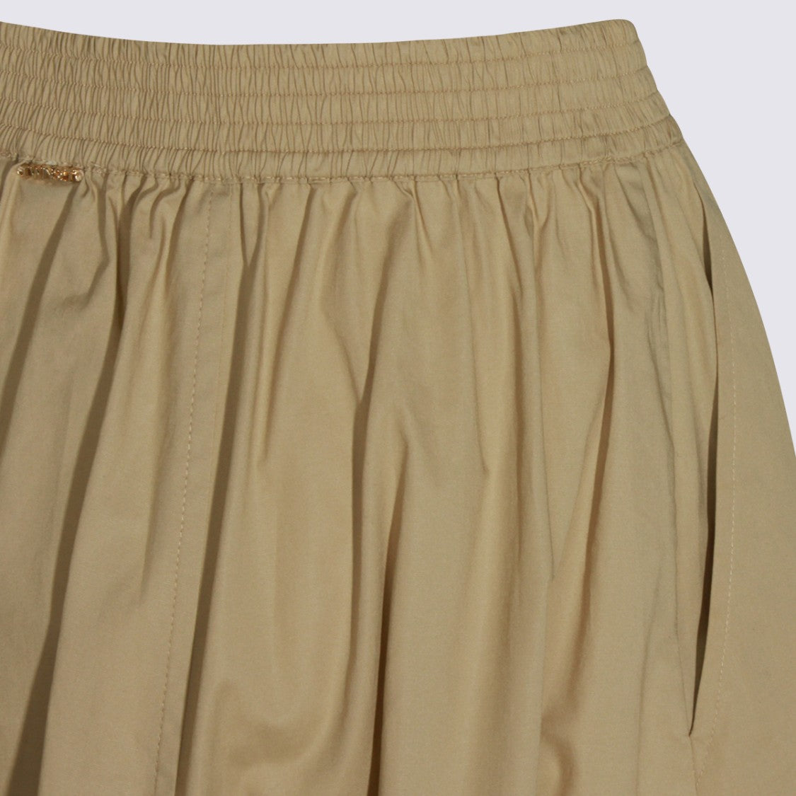 Twin-Set Midi Skirt With Button-Down Front And Gathered Waistband