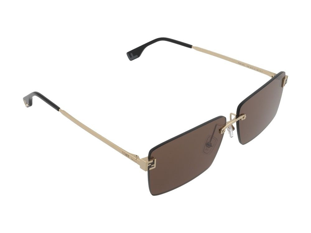 Maison Fendi Gold-Toned Temple Tinted Lens Rimless Square Sunglasses
