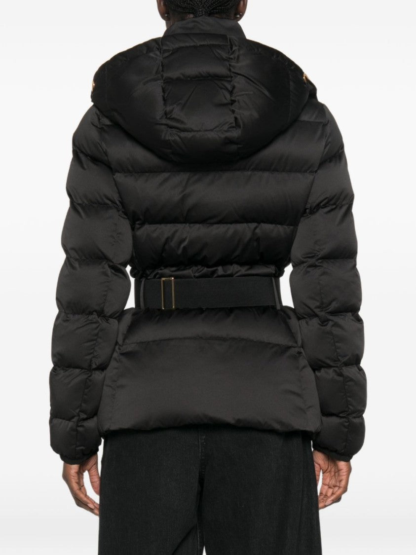 Elisabetta Franchi Quilted Padded Jacket With Gold Hardware And Belted Design