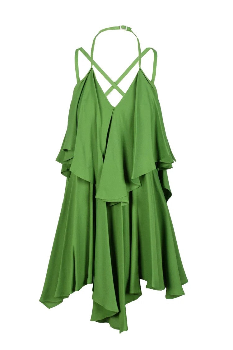 Dondup Short Twisted Dress - Green