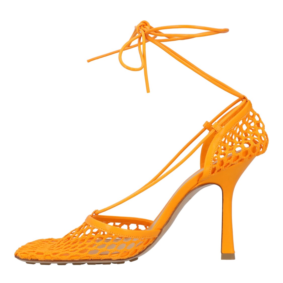 Bottega Veneta Stretch Lace-Up Sandal Orange