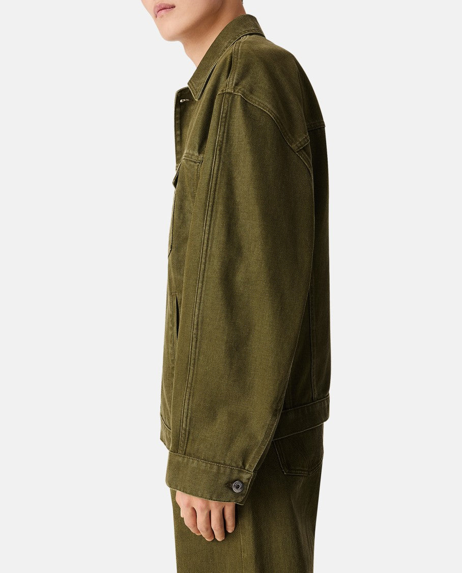 Bottega Veneta Stone Washed Denim Jacket With Unique Back Patch Detail