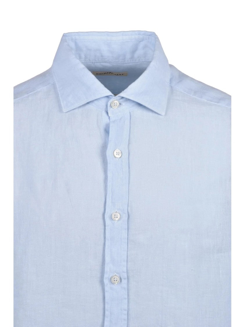 Ghirardelli Light Blue Classic Linen Shirt