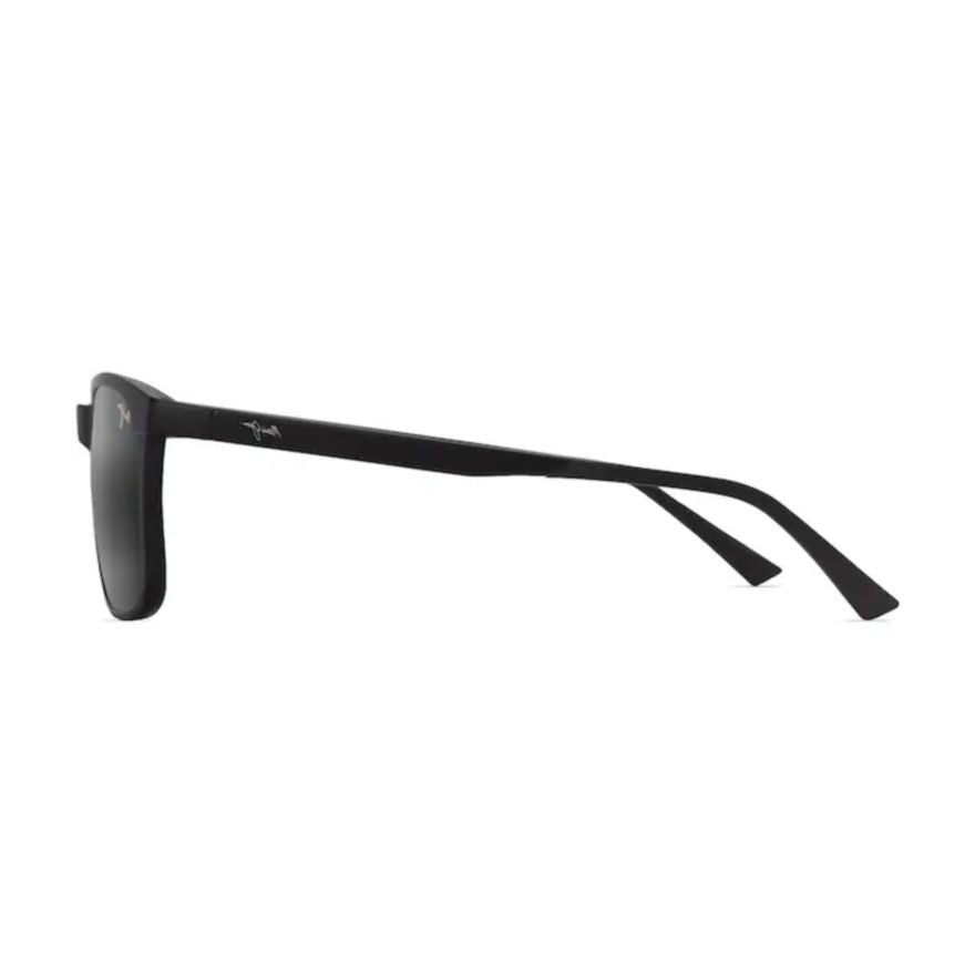 Maui Jim Hulili Matte Black Rectangular Frame Sunglasses With Gradient Grey Lenses