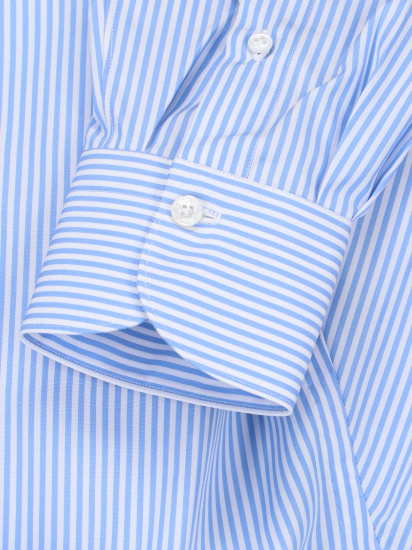 Finamore Long-Sleeve Light Blue Stripe Formal Shirt