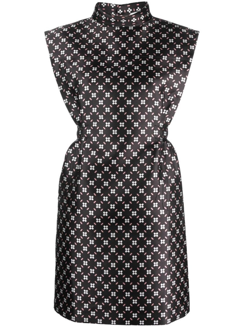 Lanvin Floral-Print Satin Minidress