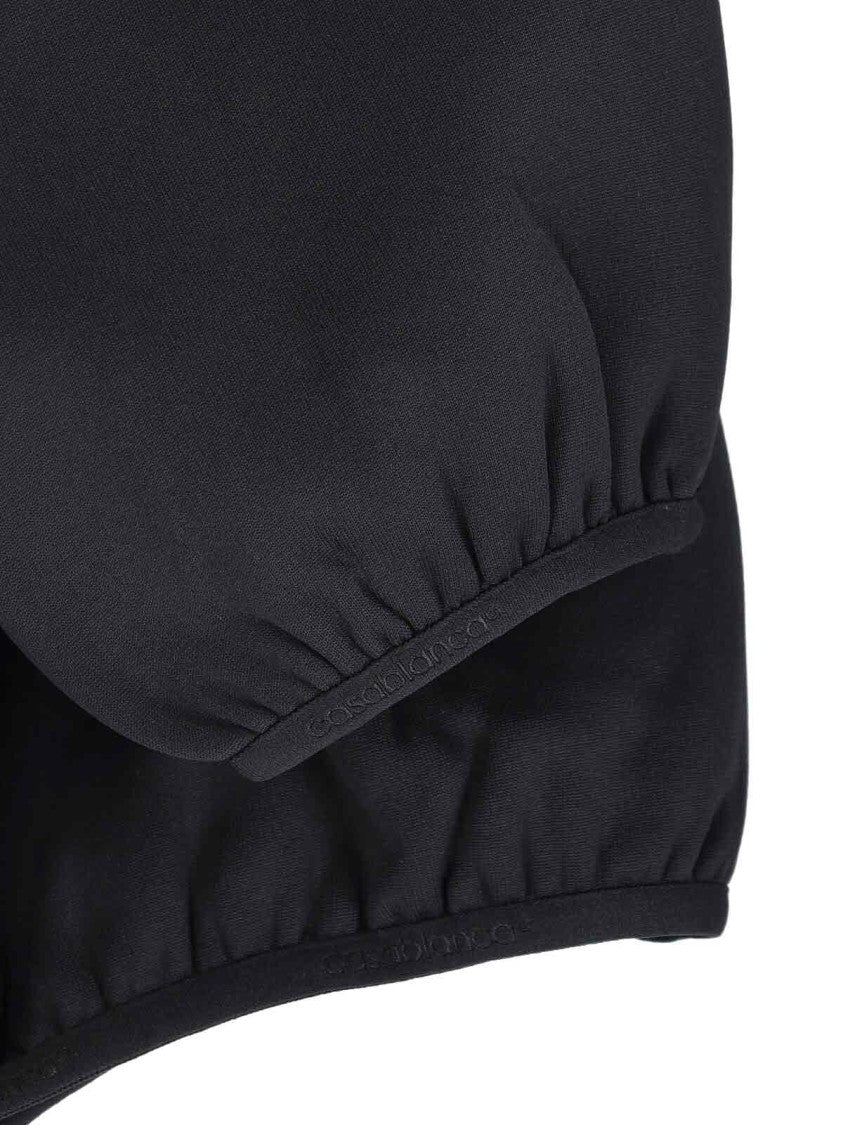 Casablanca Classic Black Hoodie With Round Neckline