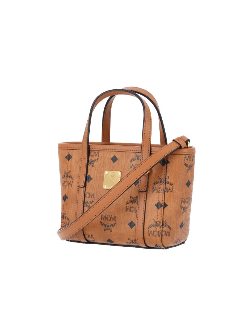Mcm Brown Toni Visetos Canvas Tote Bag