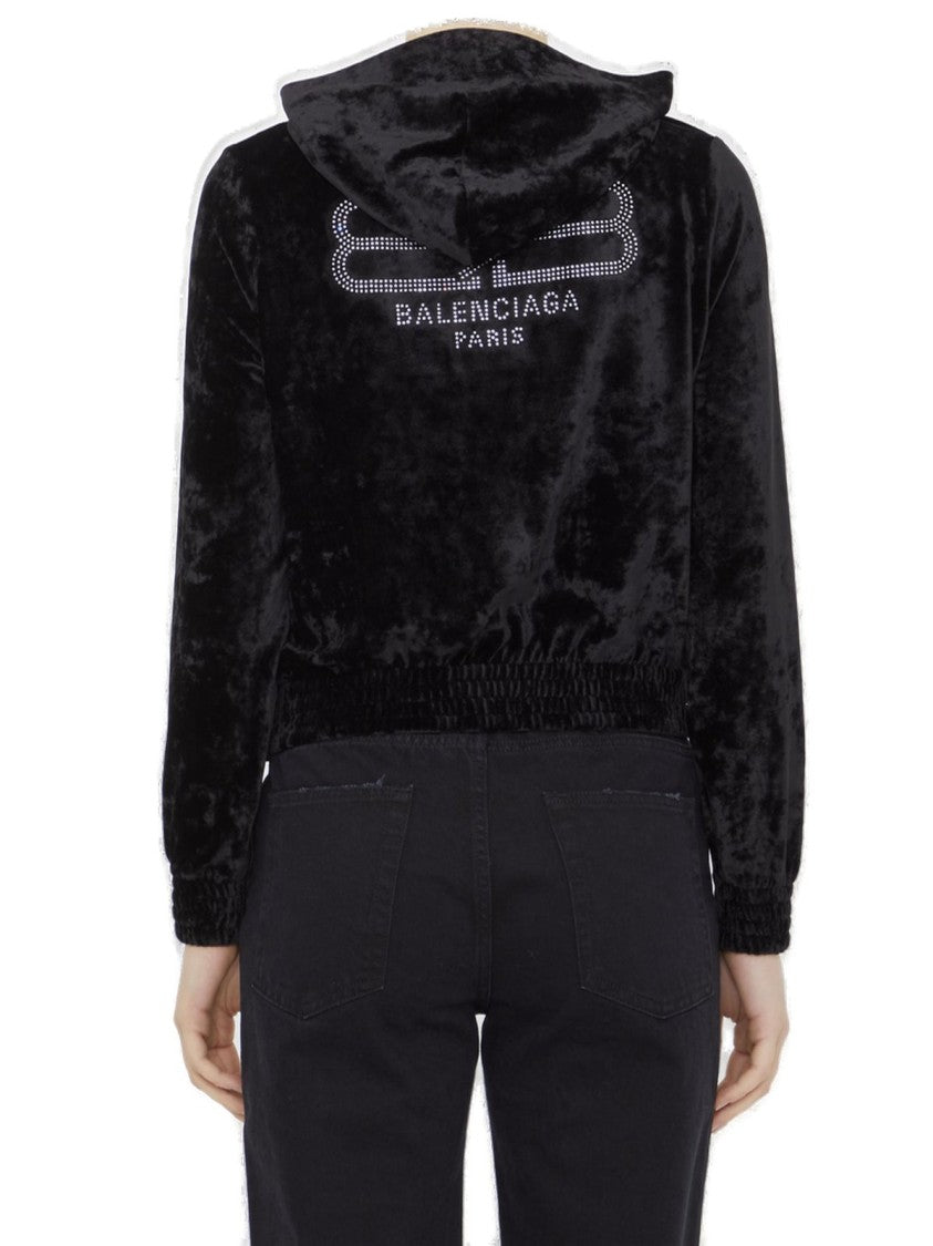 Balenciaga Bb Paris Zippered Sweatshirt