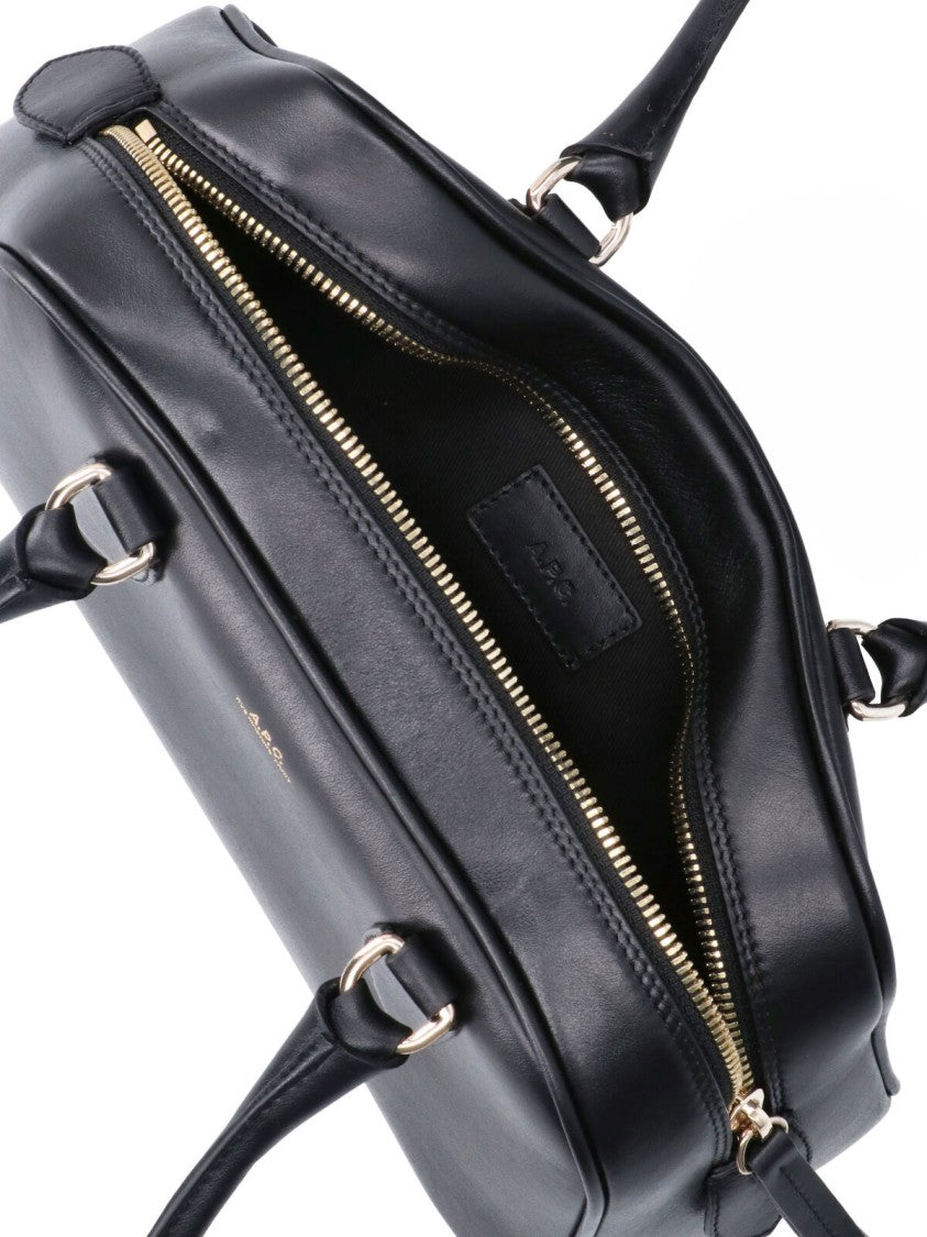 A.P.C. Black Paloma Leather Top-Handle Shoulder Bag