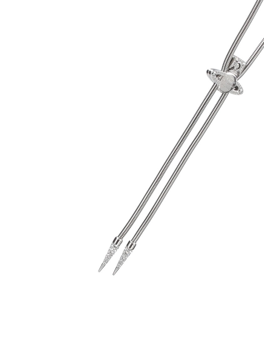 Vivienne Westwood Silver-Plated Rhinestone Orb Bolo Tie
