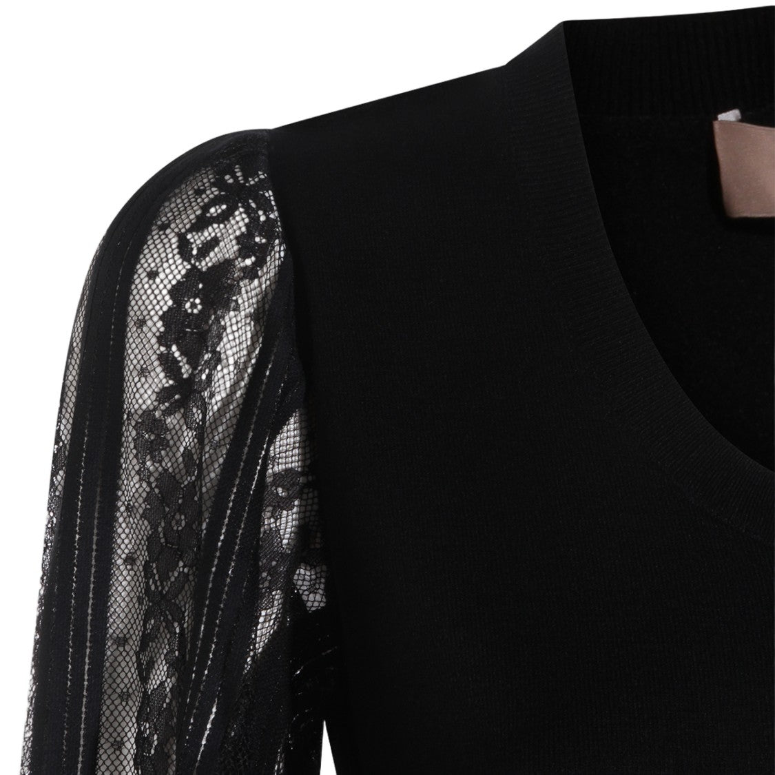 Twin-Set Refined Black Sweater With Round Neckline