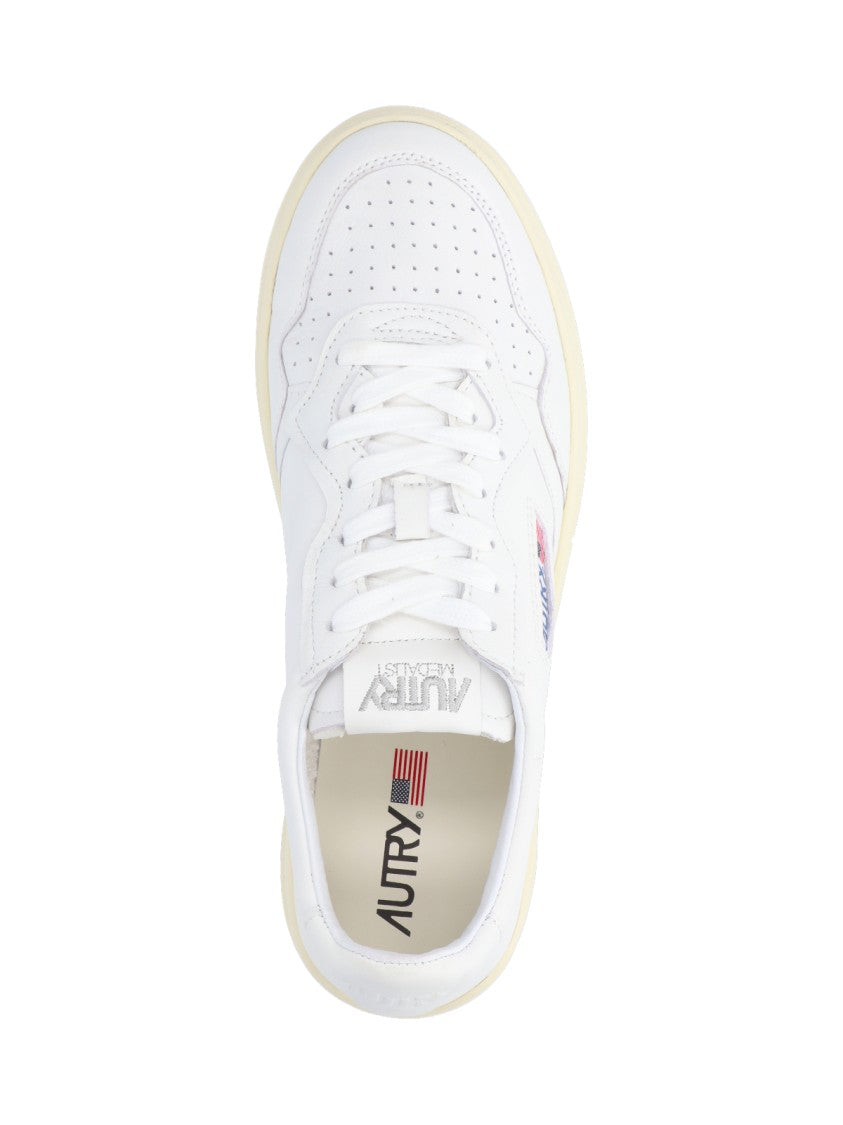 Autry White Minimalist Low-Top Leather Sneakers