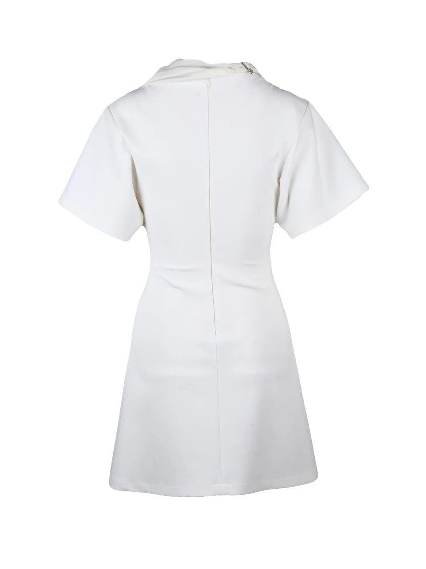 Courrèges White Bandana Neckline Polyester-Blend Mini Dress