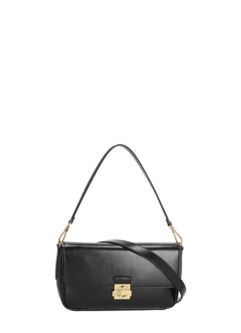 Coccinelle C-Me Lock Large Shoulder Bag With Polished Leather Finish