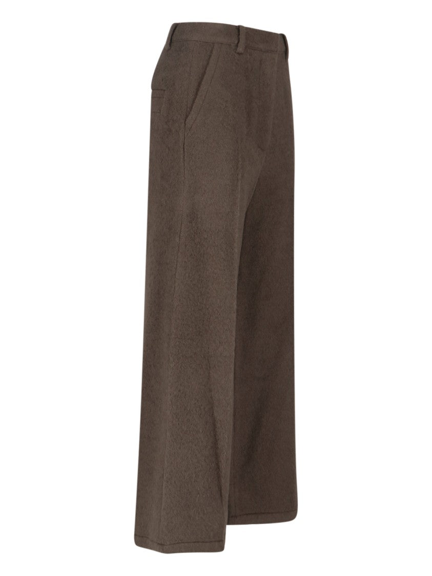 Low Classic Wool-Alpaca Pants – Brown