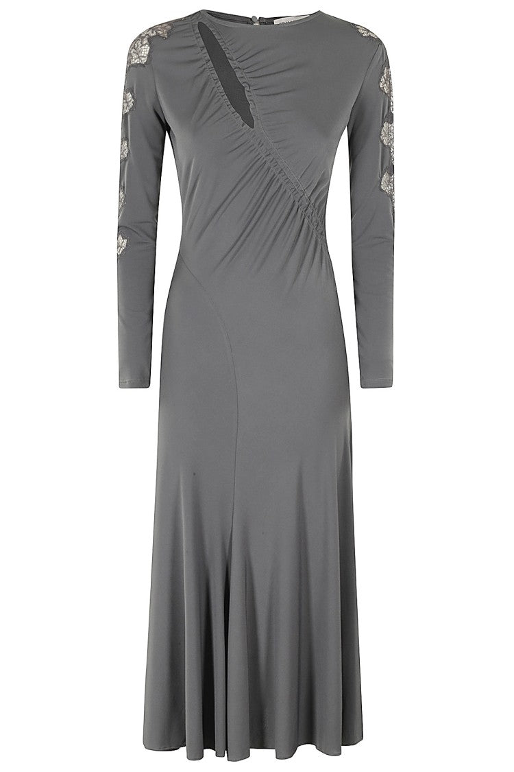 Ermanno Firenze Maxi Dress With Straight Neckline