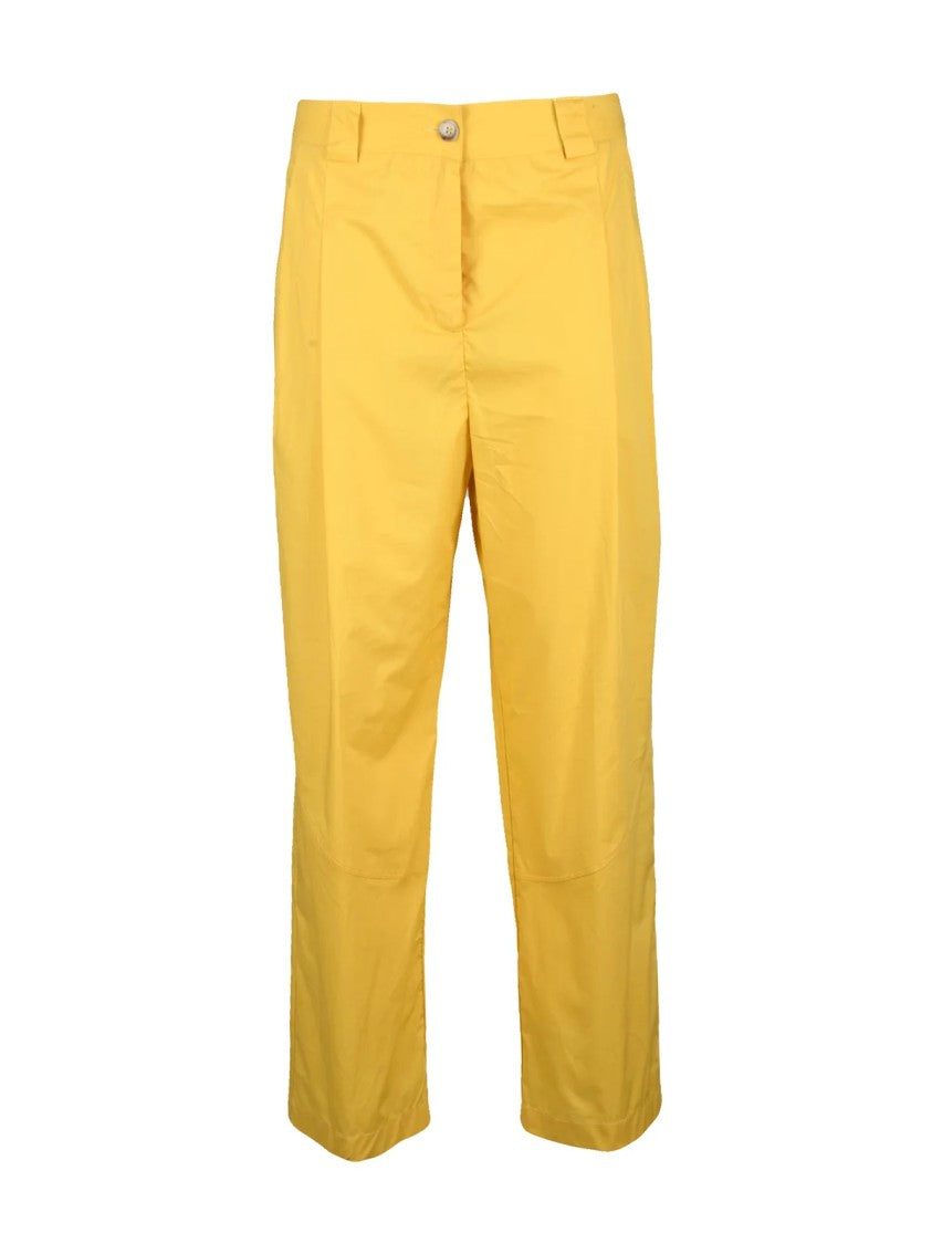 Vicario Cinque Yellow Cropped Straight-Leg Cotton Pants