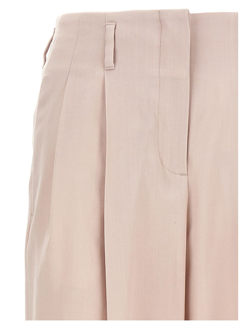 Golden Goose Wide-Leg Wool Pants With Pleats And Pockets