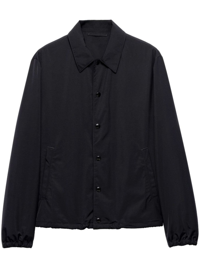 Prada Relaxed-Fit Black Coat With Classic Button-Up Design