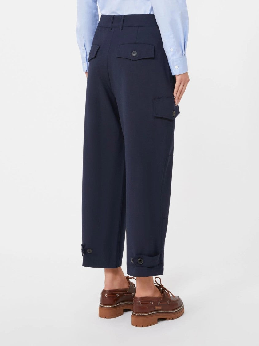 Max Mara Cropped Straight-Leg Pants With Flap Pockets