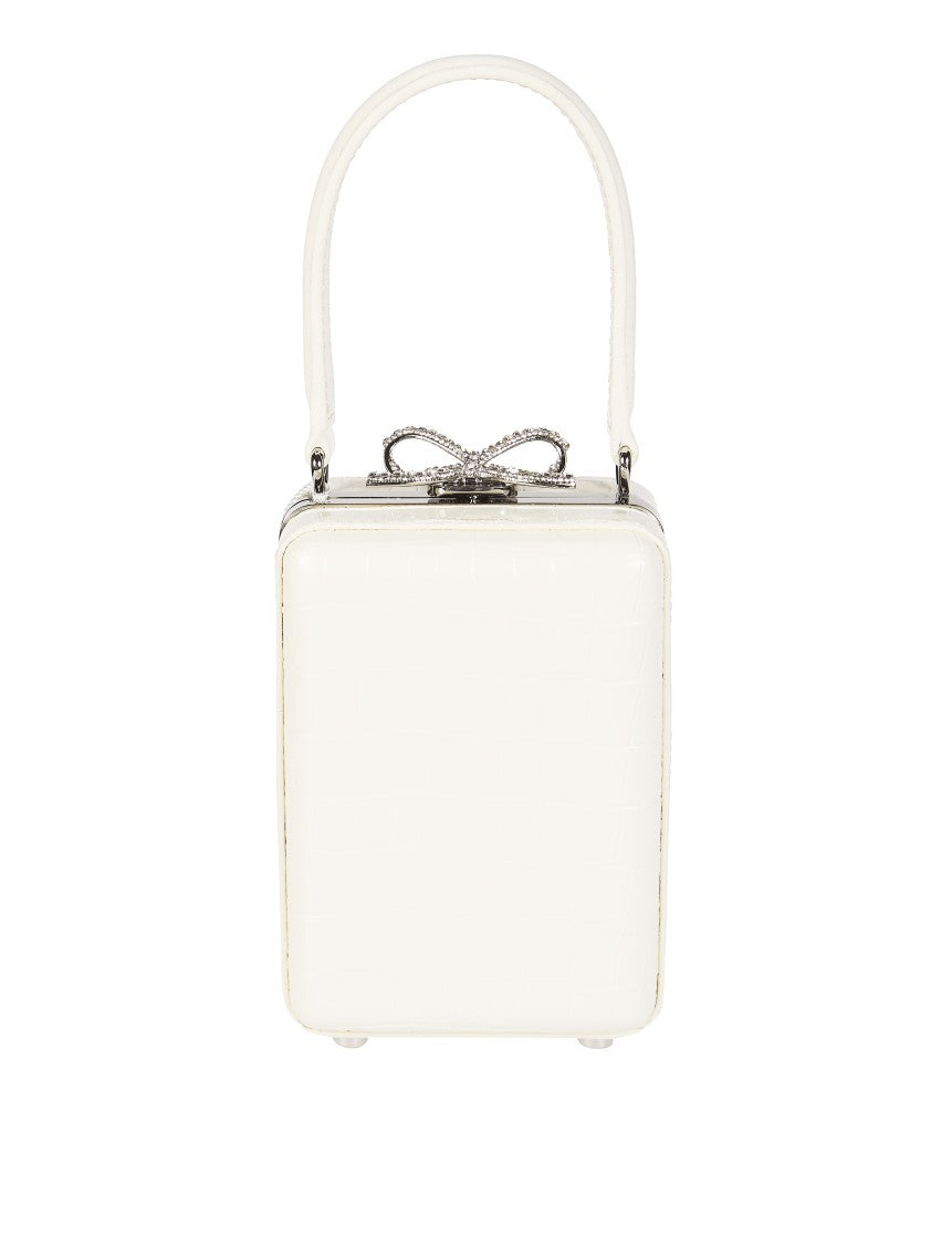 Self-Portrait Glossy Rigid Mini Bow Clasp Handbag