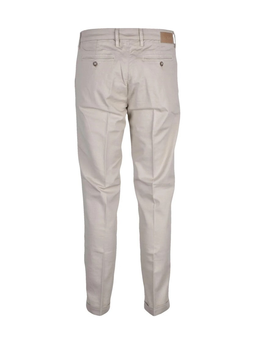 Re-Hash Beige Linen Cotton-Blend Stretch-Fit Trousers