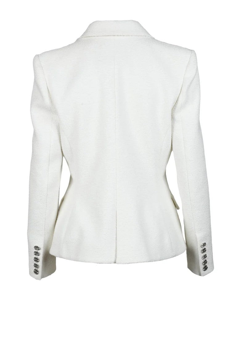Alexandre Vauthier Double-Breasted Cotton Polyamide Jacket - White