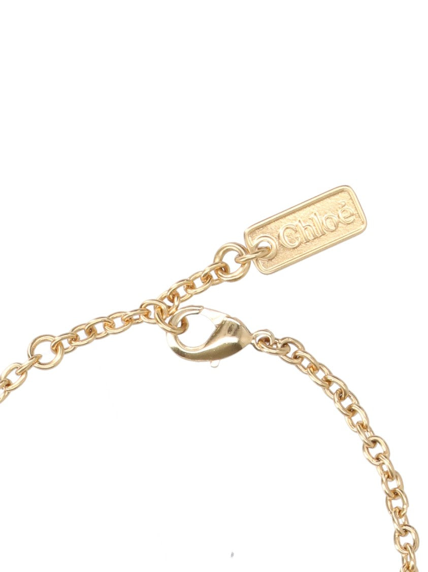 Chloé White Irregular Pearl Metal Bracelet