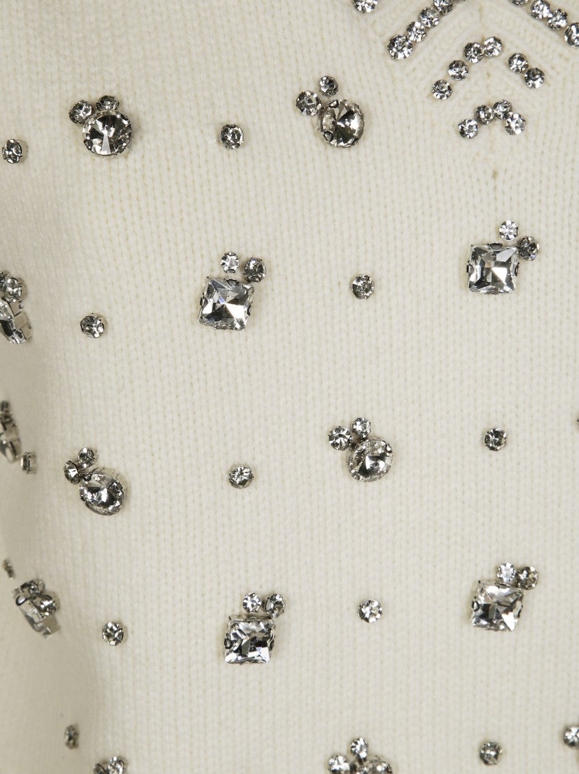 Pinko Ponziane Vest With Maxi Rhinestone Appliques