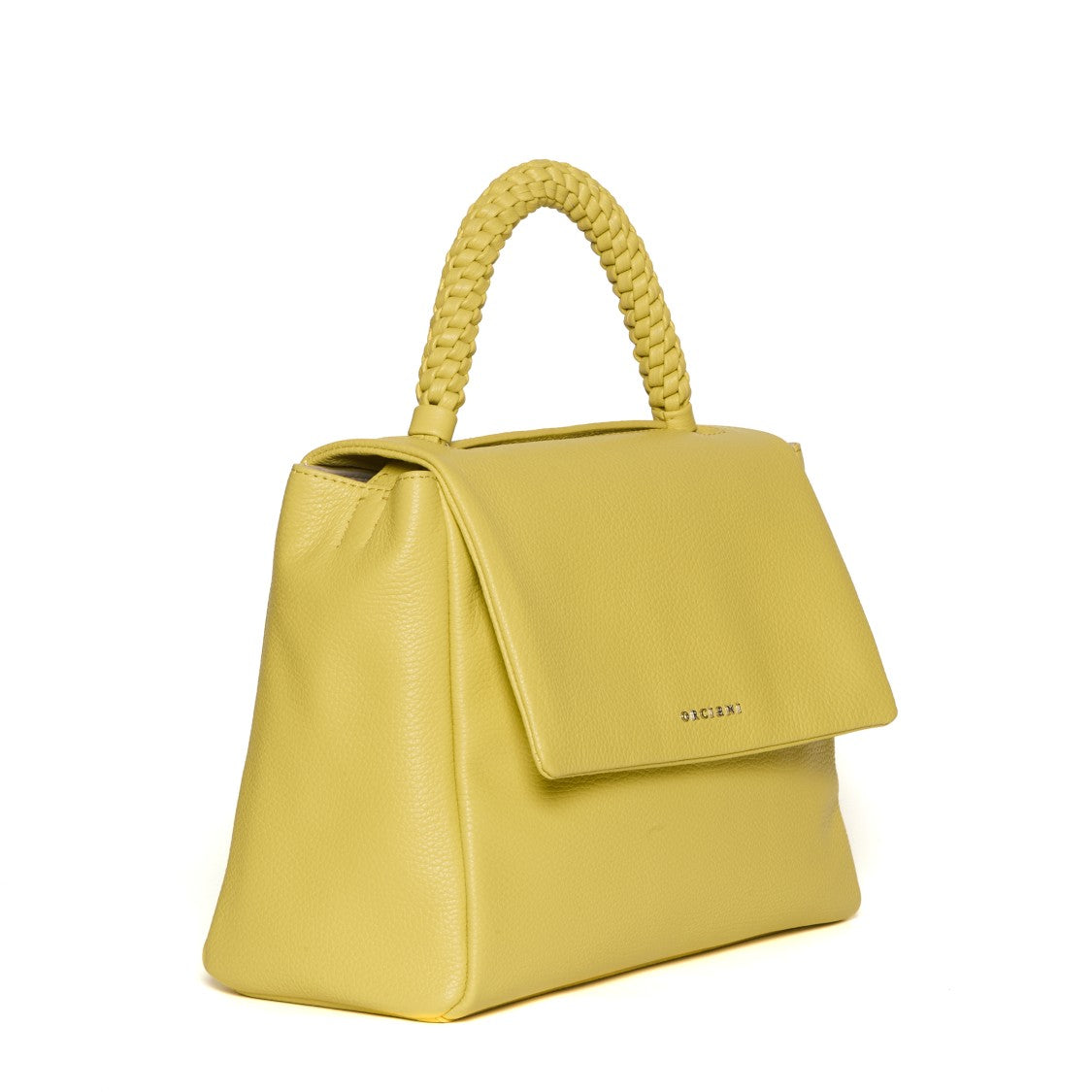 Orciani Scooby Leather Shoulder Bag With Woven Handle