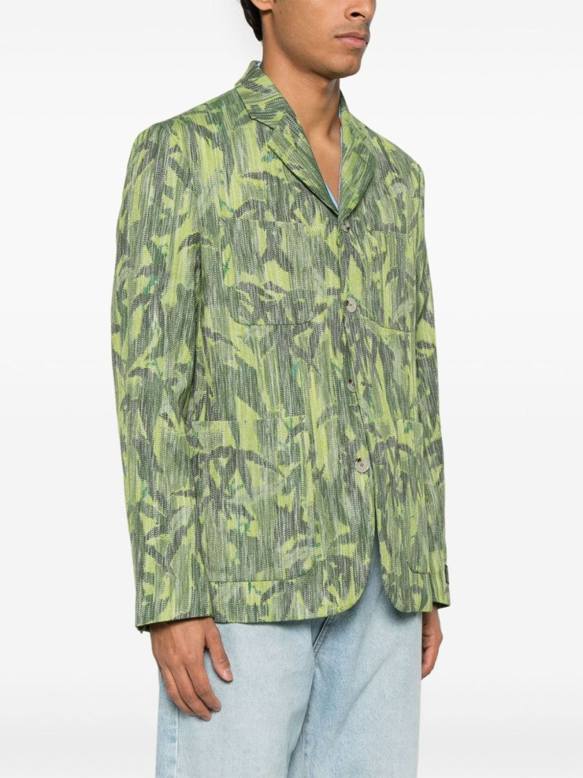 Kenzo Grass Green Multi Patch Pocket Jacket