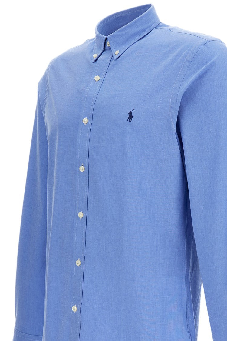 Polo Ralph Lauren Light Blue Long Sleeve Cotton-Blend Shirt