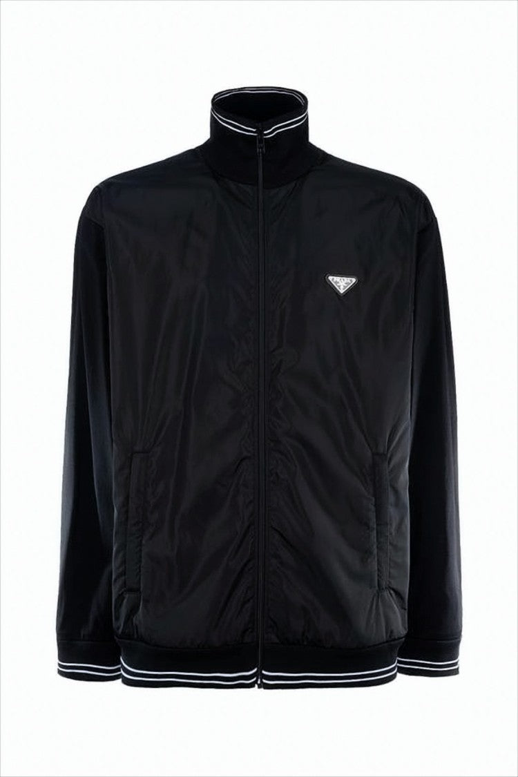 Prada Hooded Sweatshirt With Contrast Stripes