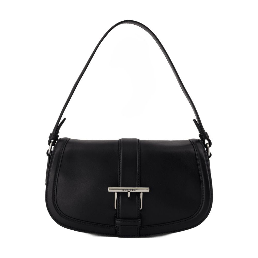 Alexander Mcqueen T-Bar Satchel Purse - Leather - Black
