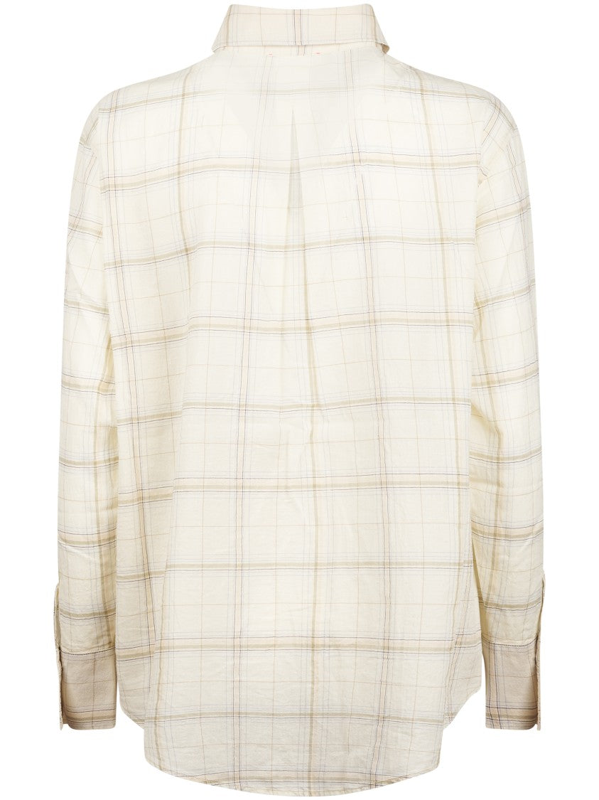 Forte Forte Plaid Pattern Crepe Voile Shirt With Classic Collar