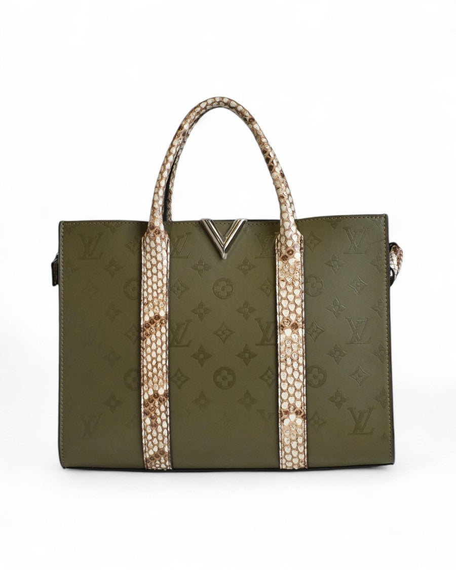 Louis Vuitton Very Tote Mm Green Python