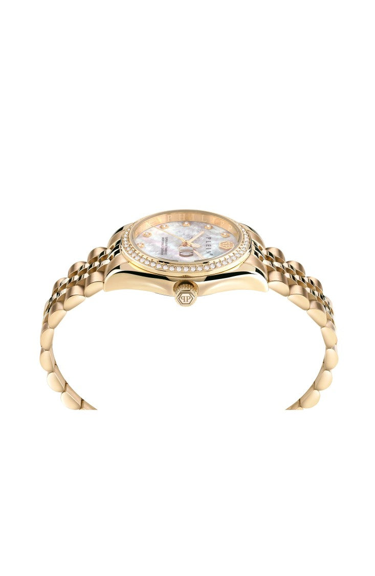 Philipp Plein Date Superlative Crystal Watch With Mother Of Pearl Dial