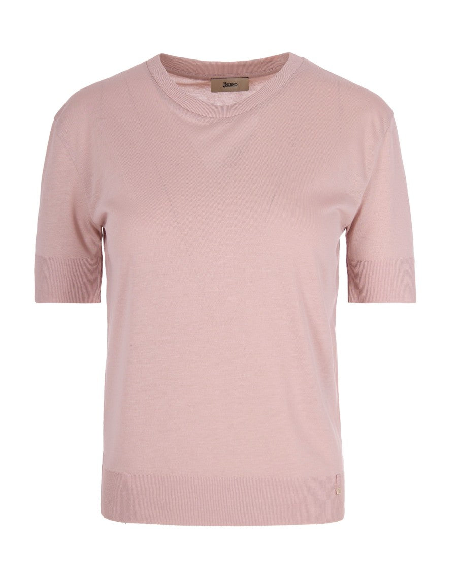 Herno Short-Sleeve Knit Top With Ribbed Details