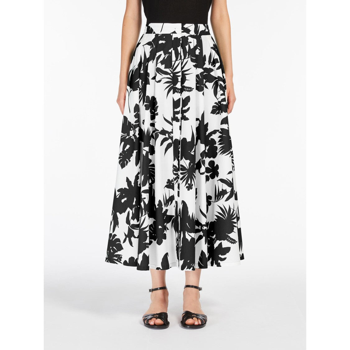 Max Mara Midi-Length Skirt With Tropical Leaf Print