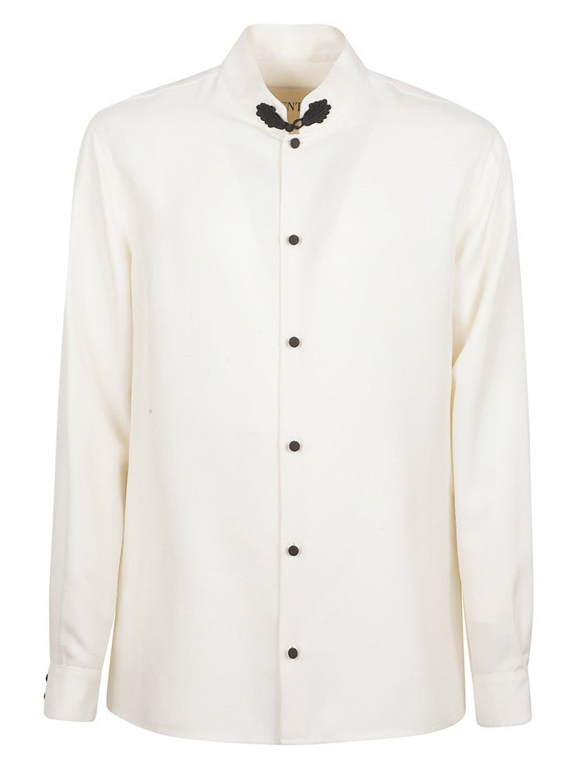 Valentino Garavani Silk Shantung Shirt With Mandarin Collar
