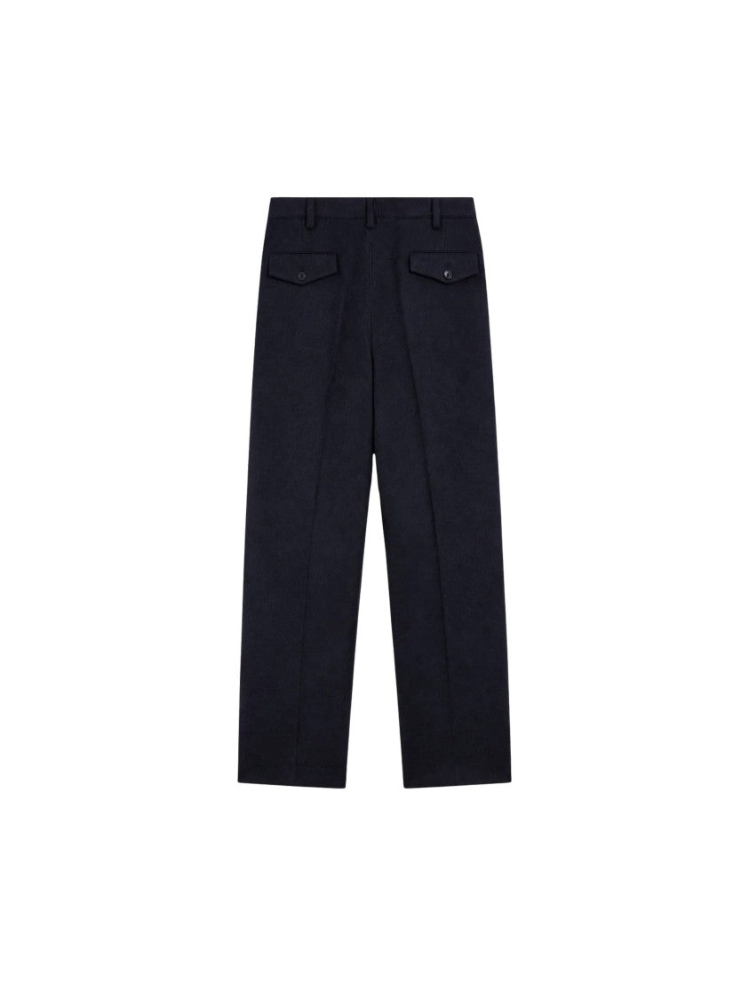 Pence Santos Midnight Blue Wool Flannel Chinos