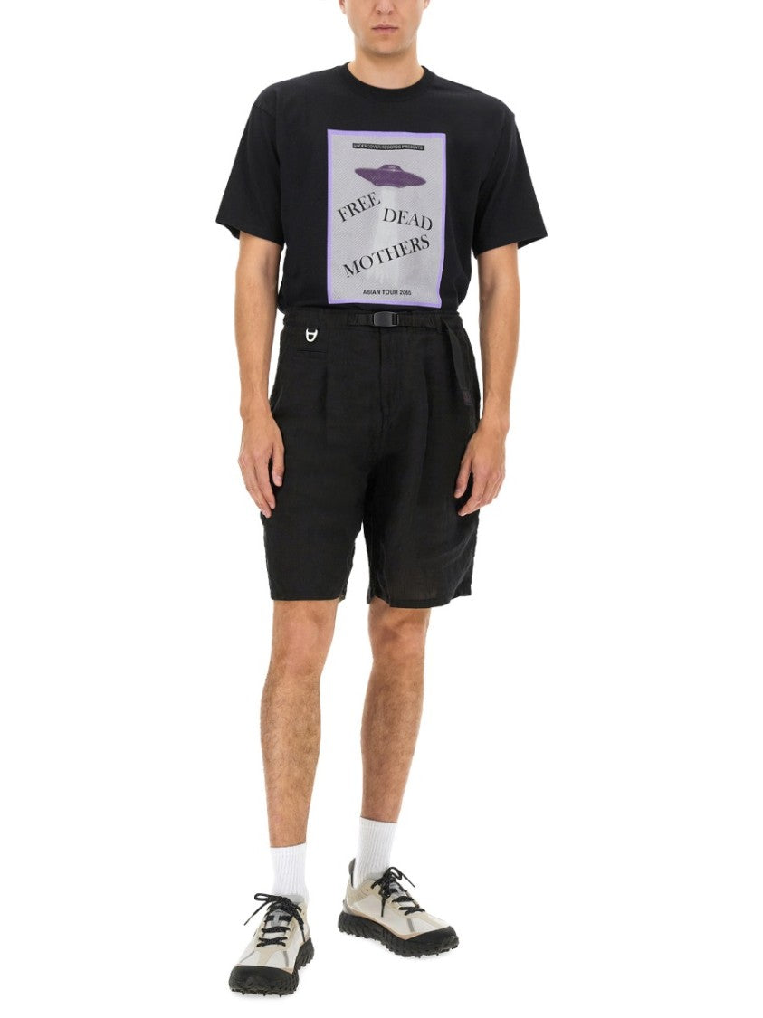 Undercover Relaxed Fit Black Linen Shorts