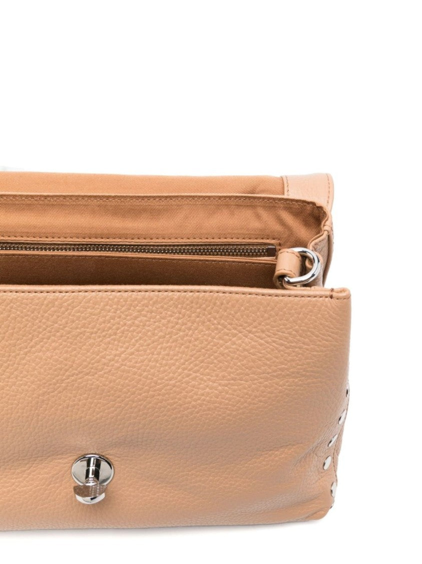Zanellato Brown Structured Textured Leather Handbag