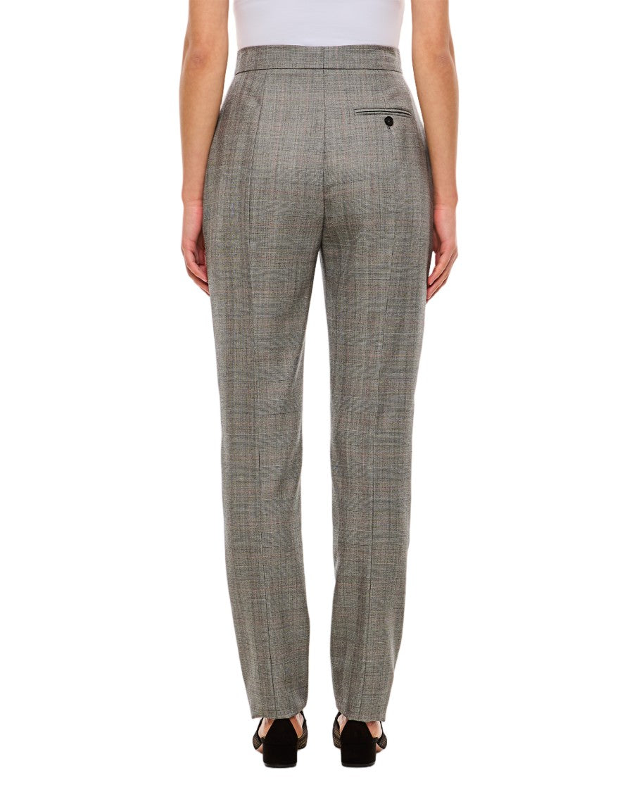 Alexander Mcqueen High-Waisted Slim Fit Pants With Multicolor Plaid Pattern